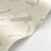 Papier peint intissé Clair de Lys vert amande - Le Beau Jardin - Casadeco - BJAR202587015
