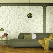 Papier peint intissé Clair de Lys vert amande - Le Beau Jardin - Casadeco - BJAR202587015