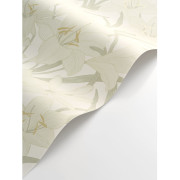 Papier peint intissé Clair de Lys vert amande - Le Beau Jardin - Casadeco - BJAR202587015