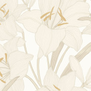 Papier peint intissé Clair de Lys naturel - Le Beau Jardin - Casadeco - BJAR202581001