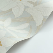 Papier peint intissé Clair de Lys bleu doux - Le Beau Jardin - Casadeco - BJAR202586127