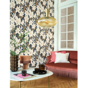 Papier peint intissé Clair de Lys bleu encre - Le Beau Jardin - Casadeco - BJAR202587986