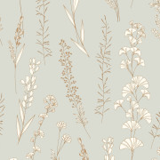 Papier peint intissé Carnet botanique bleu doux - Le Beau Jardin - Casadeco - BJAR202596314