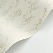 Papier peint intissé Carnet botanique vert amande - Le Beau Jardin - Casadeco - BJAR202597777