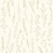 Papier peint intissé Carnet botanique vert amande - Le Beau Jardin - Casadeco - BJAR202597777