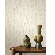 Papier peint intissé Carnet botanique vert amande - Le Beau Jardin - Casadeco - BJAR202597777