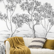 Panoramique vinyle sur intissé Terre d'acacias noir fusain - 200X280cm - Wonderwalls 3 - Casadeco - WDWT202219005NW