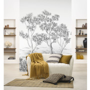 Panoramique vinyle sur intissé Terre d'acacias noir fusain - 200X250cm - Wonderwalls 3 - Casadeco - WDWT202219103V