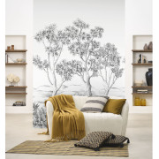 Panoramique intissé Terre d'acacias noir fusain - 200X250cm - Wonderwalls 3 - Casadeco - WDWT202219004NW