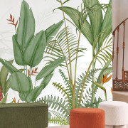 Panoramique vinyle sur intissé Eden Tropical vert palme- 400X280cm - Wonderwalls 3 - Casadeco - WDWT202337311V