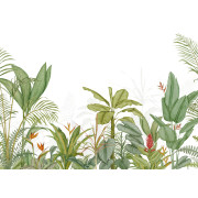Panoramique vinyle sur intissé Eden Tropical vert palme- 400X280cm - Wonderwalls 3 - Casadeco - WDWT202337311V