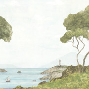 Panoramique vinyle sur intissé Pinèdes Littorales - 400X310cm - Wonderwalls 3 - Casadeco - WDWT202237112V