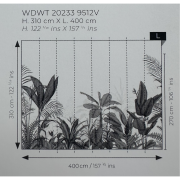 Panoramique vinyle sur intissé intissé Eden Tropical noir- 400X310cm - Wonderwalls 3 - Casadeco - WDWT202339512V