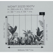 Panoramique vinyle sur intissé intissé Eden Tropical noir- 300X250cm - Wonderwalls 3 - Casadeco - WDWT202339507V
