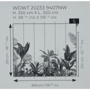 Panoramique intissé Eden Tropical noir- 300X250cm - Wonderwalls 3 - Casadeco - WDWT202339407NW