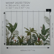 Panoramique vinyle sur intissé Eden Tropical vert palme- 400X310cm - Wonderwalls 3 - Casadeco - WDWT202337312V