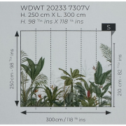Panoramique vinyle sur intissé Eden Tropical vert palme- 300X250cm - Wonderwalls 3 - Casadeco - WDWT202337307V