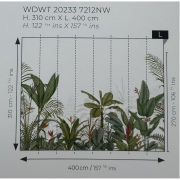 Panoramique intissé Eden Tropical vert palme- 400X310cm - Wonderwalls 3 - Casadeco - WDWT202337212NW