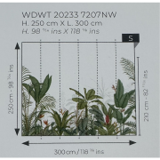 Panoramique intissé Eden Tropical vert palme- 300X250cm - Wonderwalls 3 - Casadeco - WDWT202337207NW