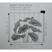 Panoramique vinyle sur intissé Alocasia noir fusain - 350X310cm - Wonderwalls 3 - Casadeco - WDWT202229342V