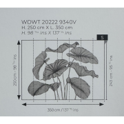 Panoramique vinyle sur intissé Alocasia noir fusain - 350X250cm - Wonderwalls 3 - Casadeco - WDWT202229340V