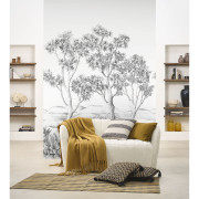 Panoramique vinyle sur intissé Terre d'acacias noir fusain - 200X310cm - Wonderwalls 3 - Casadeco - WDWT202219104V