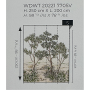 Panoramique vinyle sur intissé Terre d'acacias vert feuillage- 200X250cm - Wonderwalls 3 - Casadeco - WDWT202217705V