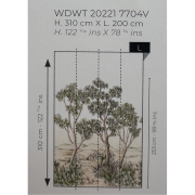 Panoramique vinyle sur intissé Terre d'acacias vert feuillage - 200X310cm - Wonderwalls 3 - Casadeco - WDWT202217704V