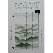 Panoramique vinyle sur intissé Echo des vallées vert canopée - 200X310cm - Wonderwalls 3 - Casadeco - WDWT202177304V