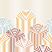 Panoramique intissé Arched Lines multicouleurs 250x250cm- Mix & Stripes - Caselio - MIP107824606
