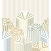 Panoramique intissé Arched Lines vert bleu 250x280cm- Mix & Stripes - Caselio - MIP107822701
