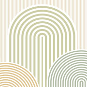 Panoramique intissé Arched Lines vert bleu 250x250cm- Mix & Stripes - Caselio - MIP107822706