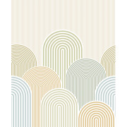 Panoramique intissé Arched Lines vert bleu 250x310cm- Mix & Stripes - Caselio - MIP107822702