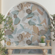 Panoramique vinyle sur intissé Idylle bleu beige- 159x280 cm - Poésie - Lutèce - 51252401