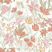 Papier peint vinyle sur intissé Ode rose orangé- Poésie - Lutèce - 51253513