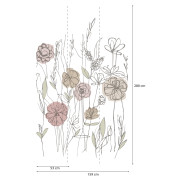 Panoramique vinyle sur intissé Graphic flowers pastel- 159x280 cm - Poésie - Lutèce - 51252303