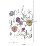 Panoramique vinyle sur intissé Graphic flowers Multicolore - 159x280 cm - Poésie - Lutèce - 51252313