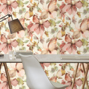 Papier peint vinyle sur intissé Magnolias rose - Florentine IV - Rasch - 481259
