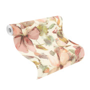 Papier peint vinyle sur intissé Magnolias rose - Florentine IV - Rasch - 481259
