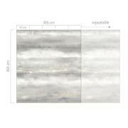 Panoramique vinyle sur intissé Dégradé uni gris - 265x300cm - Florentine IV - Rasch - 367584