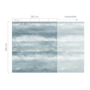 Panoramique vinyle sur intissé Dégradé uni bleu - 265x300cm - Florentine IV - Rasch - 367706