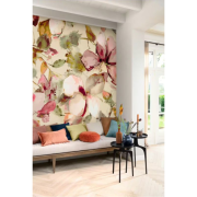 Panoramique vinyle sur intissé Magnolias rose - 265x300cm - Florentine IV - Rasch - 367577