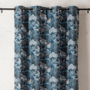 Rideau à œillets Negara bleu - 140x260cm - Linder - 1448-45-10213-375