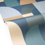 Papier peint vinyle sur intissé Sigma bleu camel - Forma - Caselio - FOA107846100