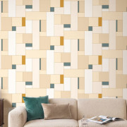 Papier peint vinyle sur intissé Ortho beige jaune bleu - Forma - Caselio - FOA107851060