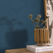 Papier peint vinyle sur intissé Interlace bleu - Forma - Caselio - FOA107876001