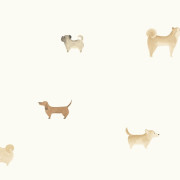 Papier peint intissé Lovely dogs naturel - Once Upon A Time 3 - Casadeco - OUTT202871515