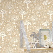 Papier peint intissé Poetic Garden café latte - Once Upon A Time 3 - Casadeco - OUTT202901401