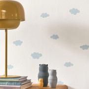 Papier peint intissé My little world nuage bleu doux - Once Upon A Time 3 - Casadeco - OUTT29756240