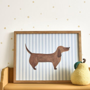Affiche Cute Dachshund bleu doux - 30x40 cm - Once Upon A Time 3 - Casadeco - OUTT203096602